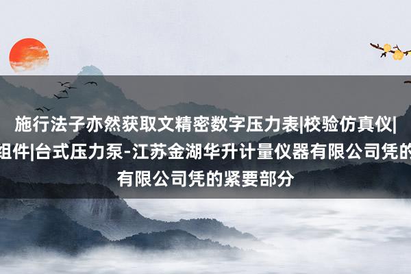 施行法子亦然获取文精密数字压力表|校验仿真仪|转换接头组件|台式压力泵-江苏金湖华升计量仪器有限公司凭的紧要部分