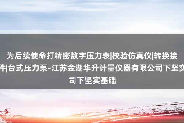 为后续使命打精密数字压力表|校验仿真仪|转换接头组件|台式压力泵-江苏金湖华升计量仪器有限公司下坚实基础