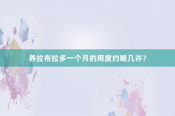 养拉布拉多一个月的用度约略几许？